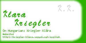 klara kriegler business card